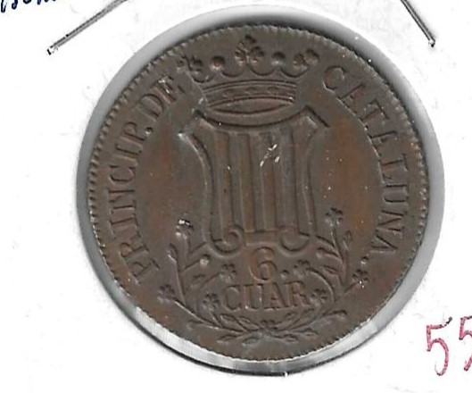 Monedas - EspaÃ±a - Isabel II (1833 - 1868) - 196 - 1838 - 6 cuartos - Barcelona - Click en la imagen para cerrar