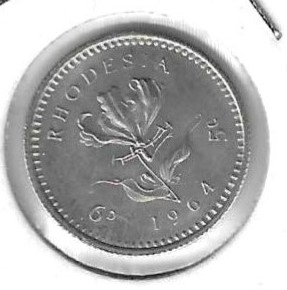 Monedas - Africa - Rhodesia - Nyasaland - 1 - 1964 - 5 ct - Click en la imagen para cerrar