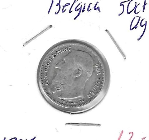 Monedas - Europa - Belgica - 61.1 - 1907 - 50 ct - plata - Click en la imagen para cerrar