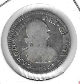 Monedas - EspaÃ±a - Carlos IV (1788 - 1808) - 444 - 1801 - real - Mexico - plata - Click en la imagen para cerrar