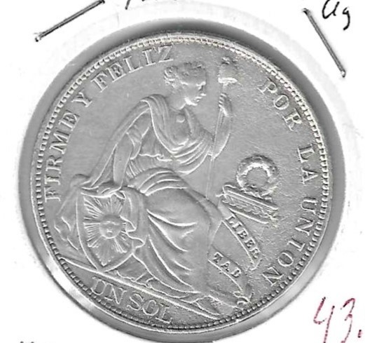 Monedas - America - Peru - 196 - 1916 - sol - plata - Click en la imagen para cerrar