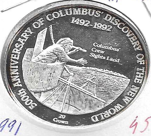 Monedas - Oceania - Islas Turks and Caicos - 119.2 - 1991 - 20 coronas - plata - Click en la imagen para cerrar