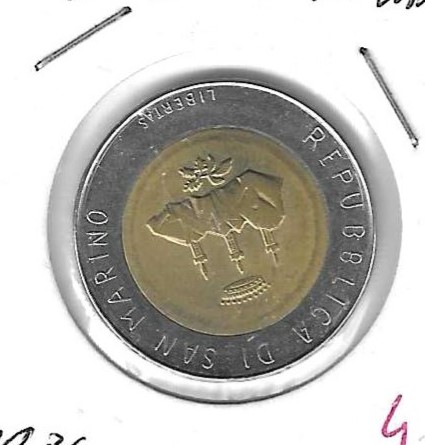 Monedas - Europa - San Marino - 195 - 1986 - 500 liras - Click en la imagen para cerrar