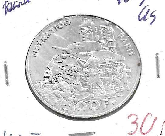 Monedas - Europa - Francia - 1045.1 - 1994 - 100 francos - plata - Click en la imagen para cerrar