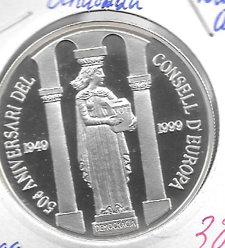 Monedas - Europa - Andorra - 153 - 1999 - 10 dinar - plata - Click en la imagen para cerrar