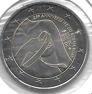 Monedas - Euros - 2€ - Francia - Año 2017 - Lucha contra el cáncer - Click en la imagen para cerrar