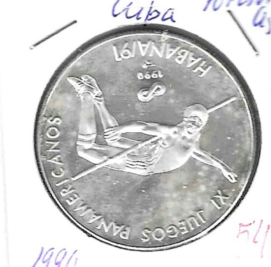 Monedas - America - Cuba - 291 - 1990 - 10 peso - plata - Click en la imagen para cerrar