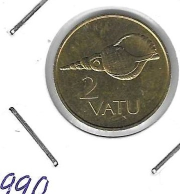 Monedas - Oceania - Vanuatu - 4 - 1990 - 2 vatu - Click en la imagen para cerrar