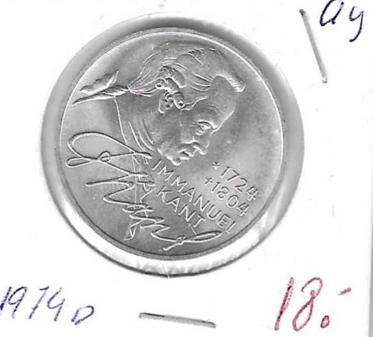 Monedas - Europa - Alemania - 139 - 1974D - 5 marcos - plata - Click en la imagen para cerrar