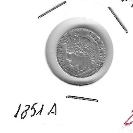 Monedas - Europa - Francia - 758.1 - 1851A - 20 ct - plata - Click en la imagen para cerrar