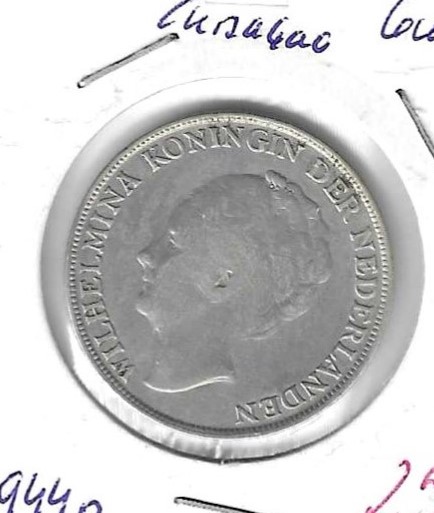 Monedas - America - CuraÃ§ao - 45 - 1944D - gulden - plata - Click en la imagen para cerrar