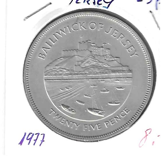 Monedas - Europa - Jersey - 44 - 1977 - 25 pence - Click en la imagen para cerrar