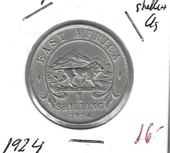 Monedas - Europa - Gran bretaÃ±a (Afr. este britÃ¡nic - 21 - 1924 - shilling - plata - Click en la imagen para cerrar