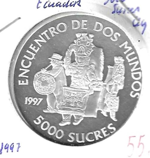 Monedas - America - Ecuador - 100 - 1997 - 5000 sucres - plata - Click en la imagen para cerrar