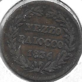 Monedas - Europa - Italia (Estados Italianos) - 1319 - 1836B - 1/2 raiocco - Click en la imagen para cerrar