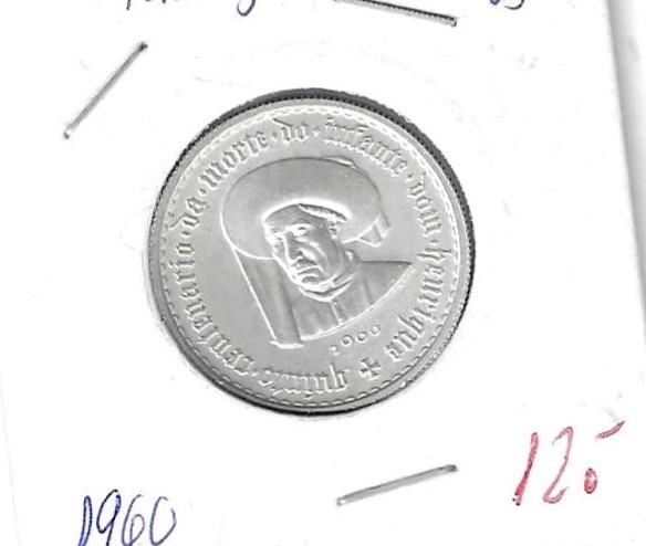 Monedas - Europa - Portugal - 587 - 1960 - 5 escudos - plata - Click en la imagen para cerrar