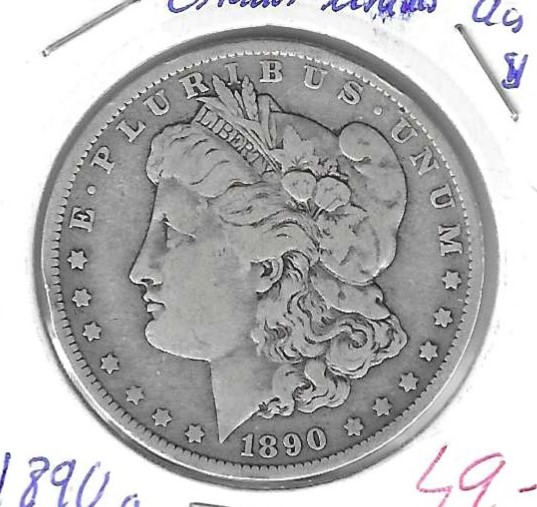 Monedas - America - Estados Unidos - 110 - 1890 - dolar - plata - Click en la imagen para cerrar