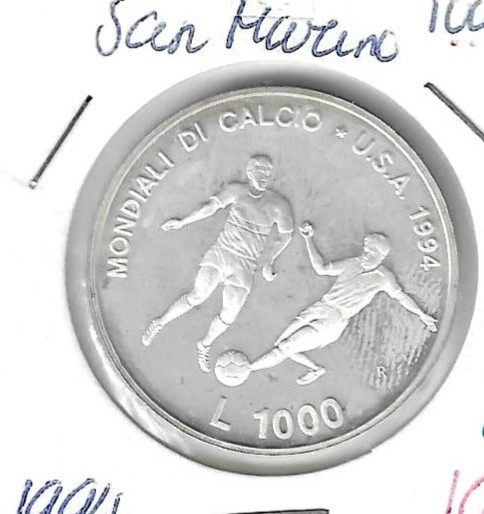 Monedas - Europa - San Marino - 318 - 1994 - 1000 liras - plata - Click en la imagen para cerrar