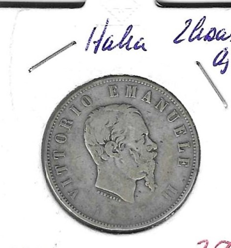 Monedas - Europa - Italia - 16.2 - 1863 - TBN - 2 liras - plata - Click en la imagen para cerrar