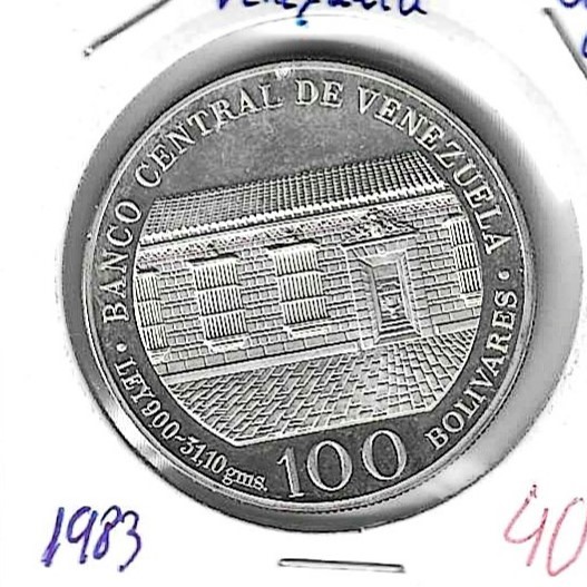 Monedas - America - Venezuela - 58 - 1983 - 100 bolivares - plata - Click en la imagen para cerrar