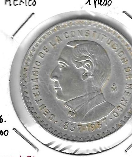 Monedas - America - Mexico - 458 - 1957 - 1 peso - Click en la imagen para cerrar