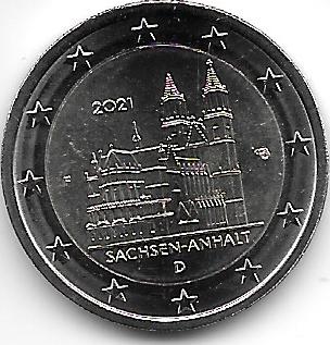 Monedas - Euros - 2€ - Alemania - SC - 2021 - Sachsen-Anhalt - 1 moneda - Click en la imagen para cerrar