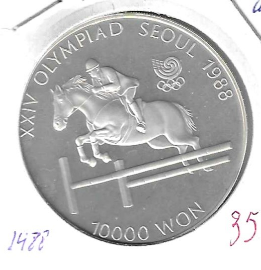 Monedas - Asia - Corea del Sur - 75 - 1988 - 10000 won - plata - Click en la imagen para cerrar