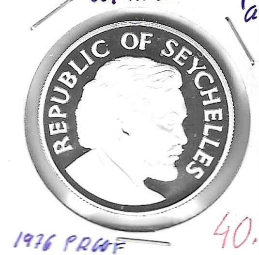 Monedas - Africa - Islas Seychelles - 28a - 1976 - 10 rupias - plata - PROOF - Click en la imagen para cerrar