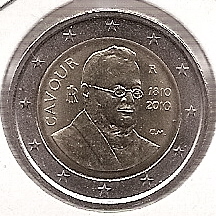 2€ - Italia - sc - Año 2010 - Conde de Cavour - Click en la imagen para cerrar