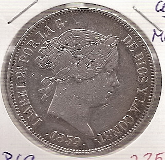 Isabel II (1833 - 1868) - 521 - Año 1859 - 20 reales - Click en la imagen para cerrar