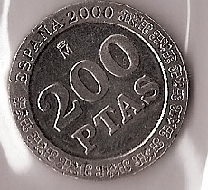 Monedas - España - Juan Carlos I (pesetas) - 2000 - 200 pesetas - Click en la imagen para cerrar