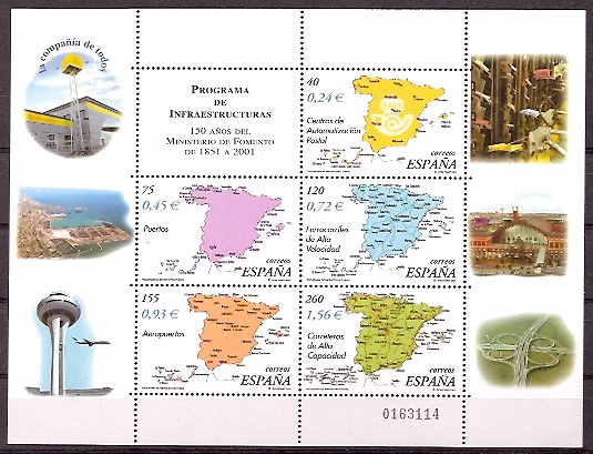 Sellos - Países - España - 2º Cent. (Series Completas) - Juan Carlos I - 2001 - 3855 - ** - Click en la imagen para cerrar