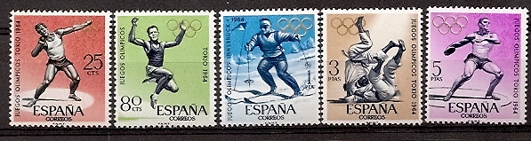 Sellos - Países - España - 2º Cent. (Series Completas) - Estado Español - 1964 - 1617/21 - ** - Click en la imagen para cerrar