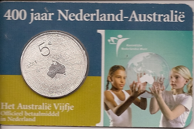 5€ - Holanda - SC - Año 2006 - 400 Aniv. Holandeses en Australia - Click en la imagen para cerrar