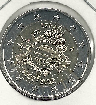 2€ - España - sc - Año 2012 - 10º aniversario de circulacion del euro - Click en la imagen para cerrar