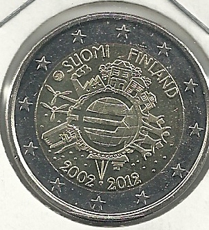 2€ - Finlandia - SC - Año 2012 - Decimo aniversario del euro - Click en la imagen para cerrar