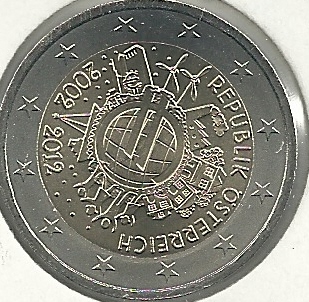 2€ - Estonia - Año 2012 - Decimo aniversario del euro - Click en la imagen para cerrar